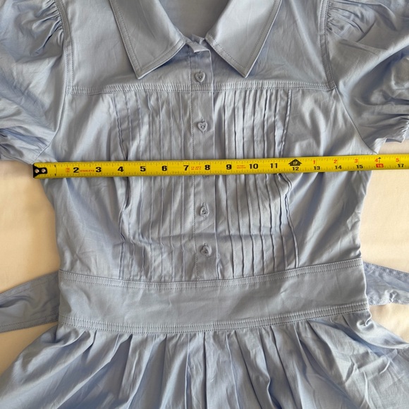 Reformation x Devon Lee Carlson "Loonette" Ice Water Blue Back Tie Mini Dress - Picture 15 of 17